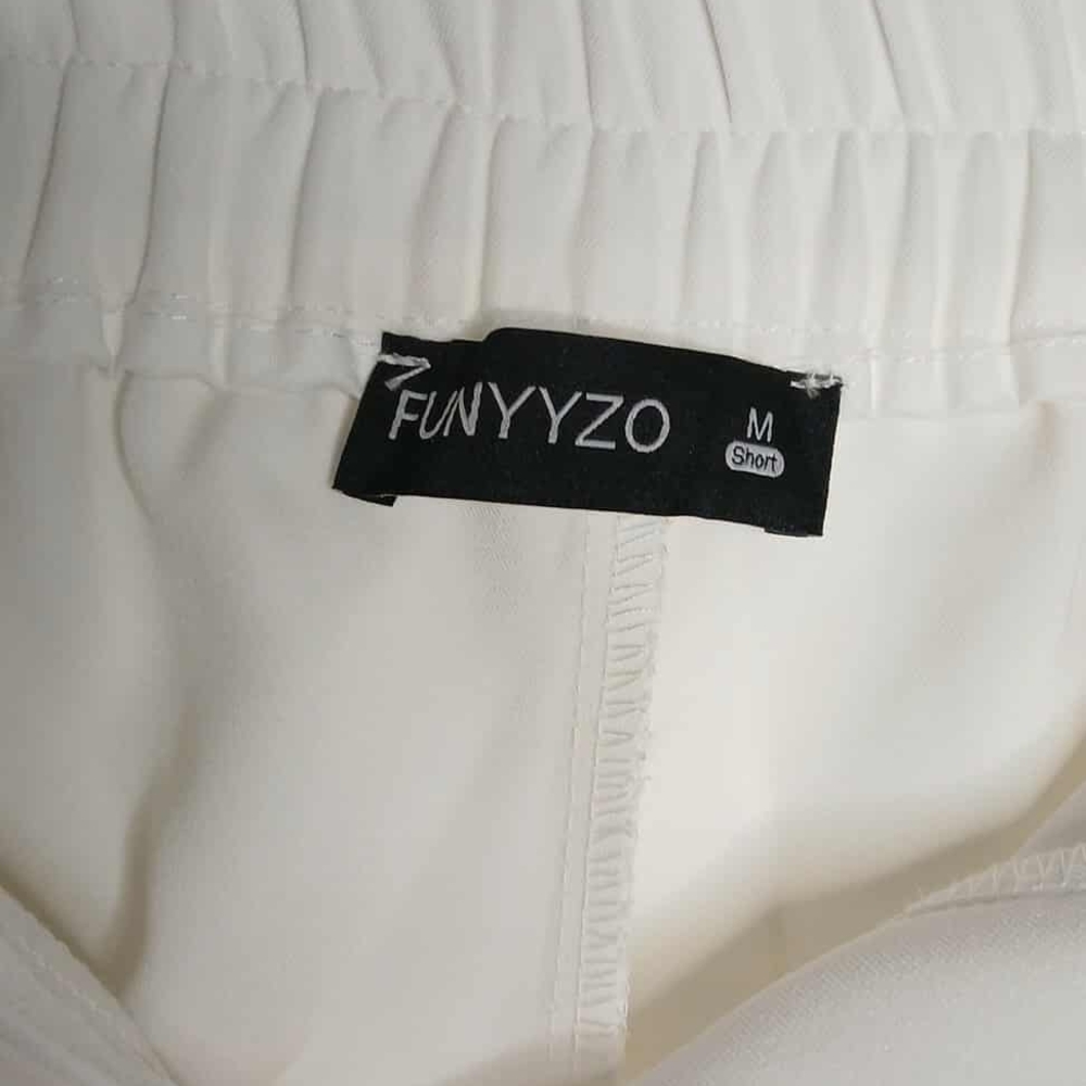 Elegant White Wide Leg Women's Pants - Picture 2 of 4